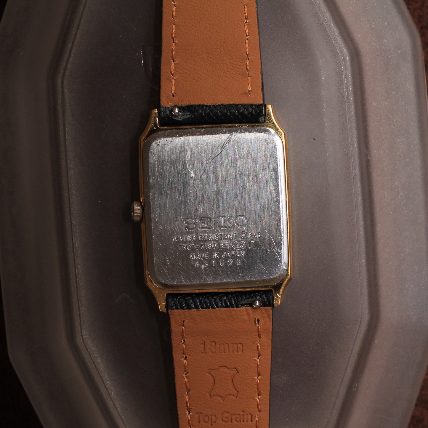 Vintage Seiko Spirit Gold Tank Mens Dress Watch - 7N01-5180 - 1995