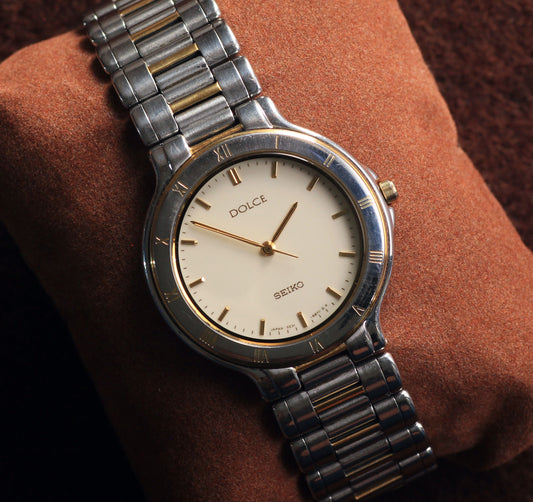 Neo-Vintage Seiko Dolce Two-Tone Mens Dress Watch - 5E31-6B80 - 1991