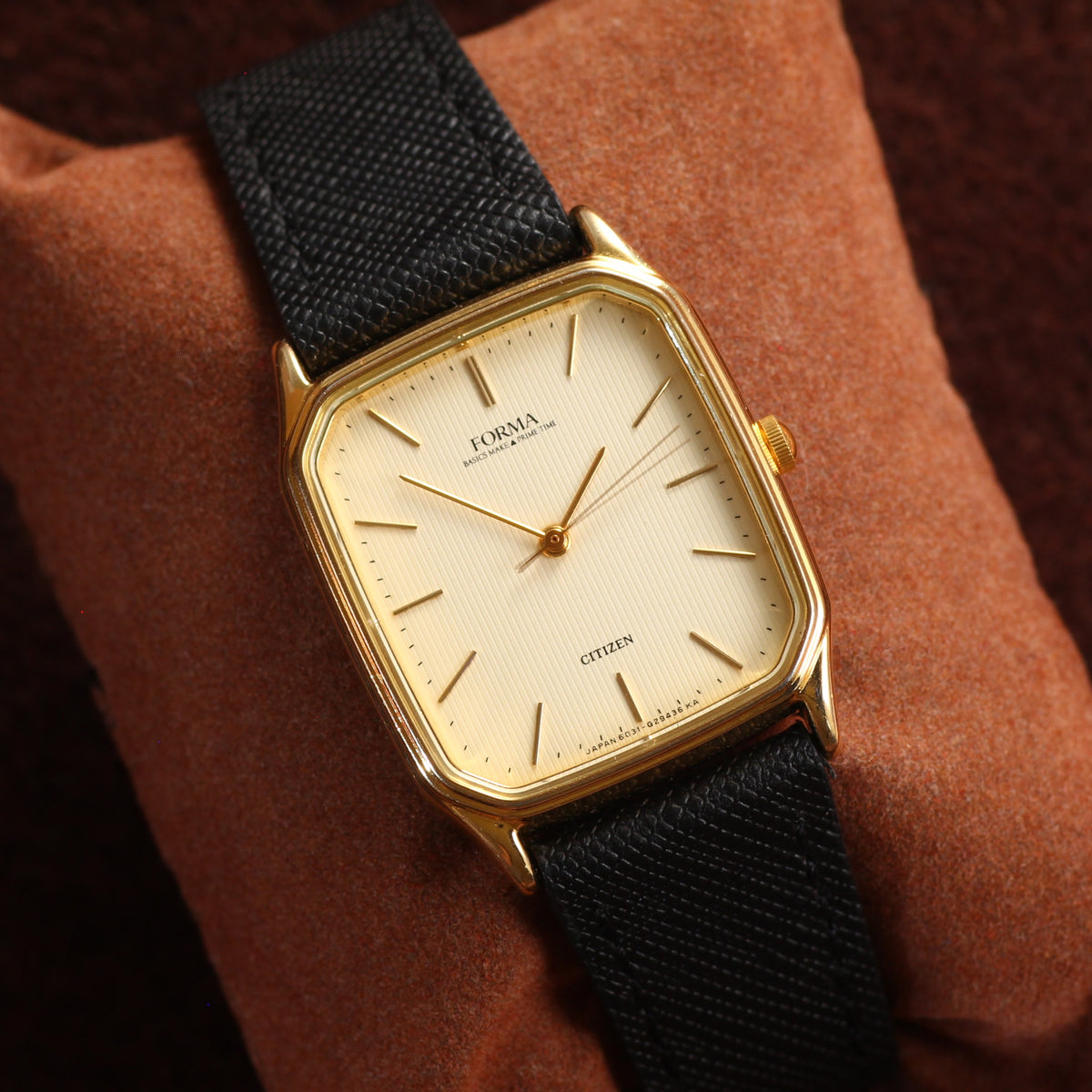 Vintage Citizen Forma Gold Tank Mens Dress Watch - 6031-G29436 - 1990