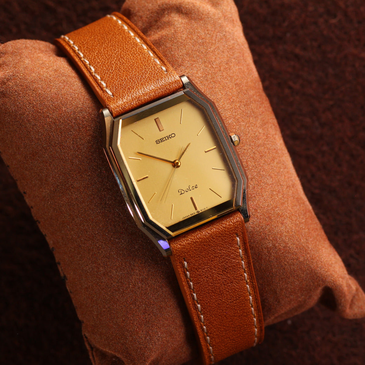 Vintage Seiko Dolce Tungsten Carbide Mens Watch - Kawasaki Kisen - 1987