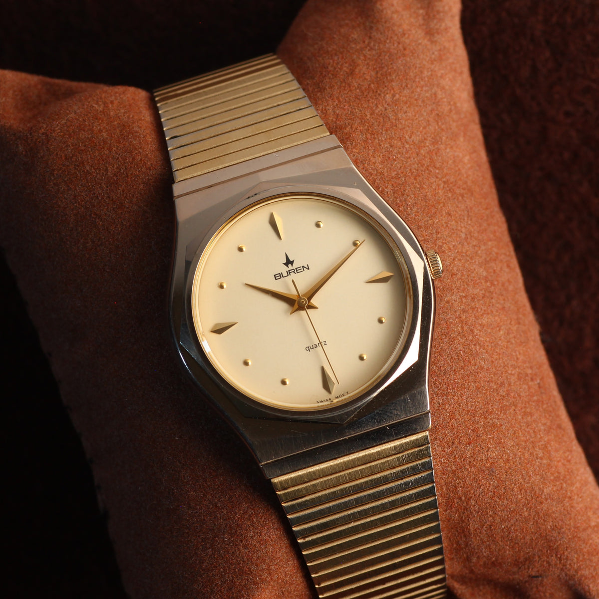 Buren Swiss quartz two-tone dress watch, view 1