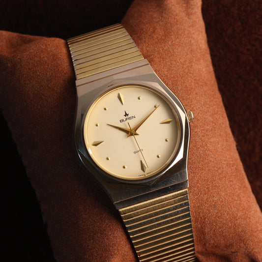 Buren Swiss quartz two-tone dress watch, view 1