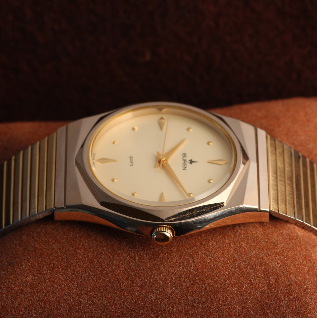 Buren Swiss quartz two-tone dress watch, view 2