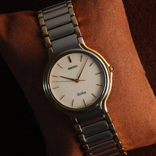 Seiko Dolce slim two-tone dress watch 5E31-6A30, view 1