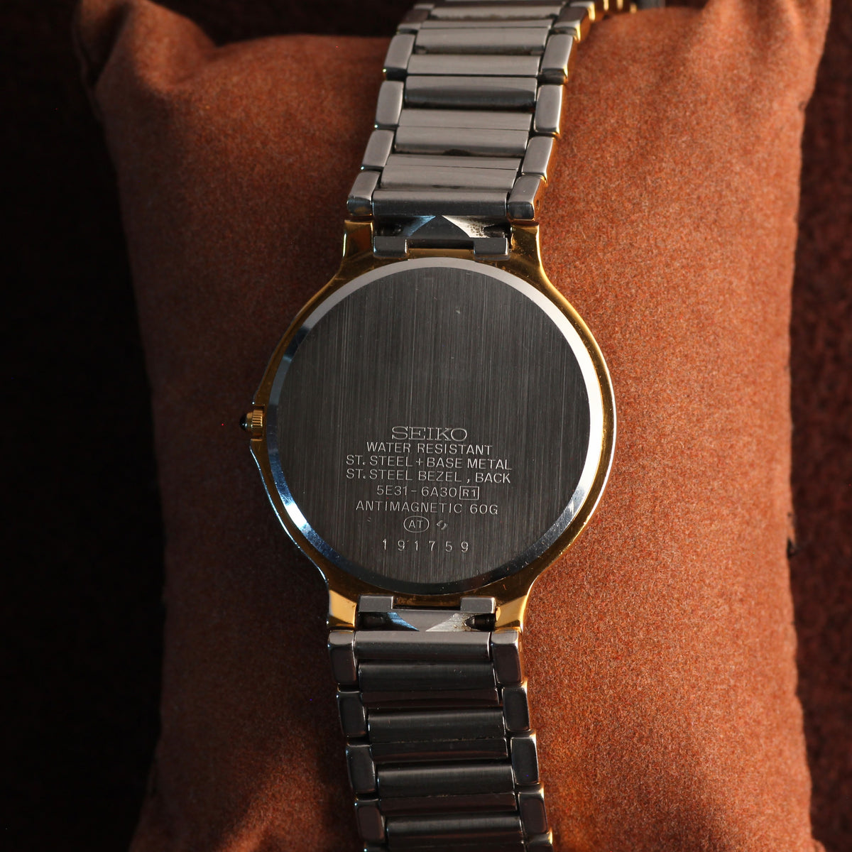 Seiko Dolce slim two-tone dress watch 5E31-6A30, view 5