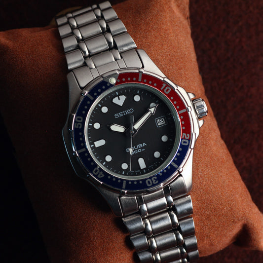 Seiko Scuba Pepsi bezel dive watch 7N35-6000, view 1