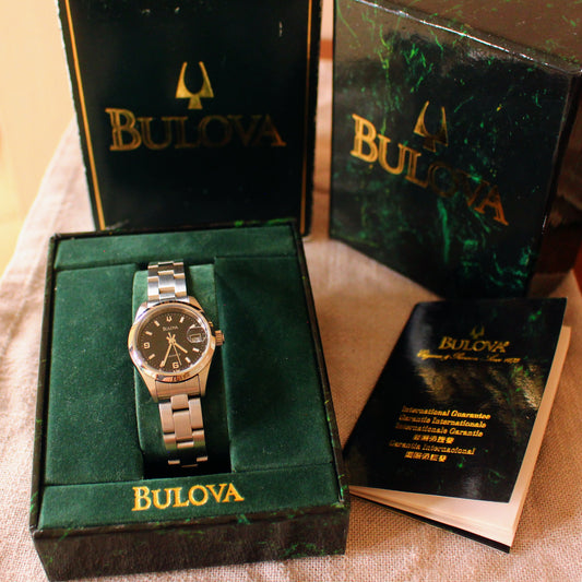 Bulova Womens Explorer Style Watch - 80s - Excellent Condition - Full Set