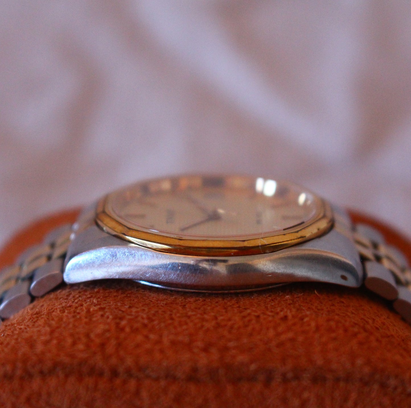 Tissot PR 100 Womens Two Tone Watch Waffle Dial Sapphire Crystal - 90s