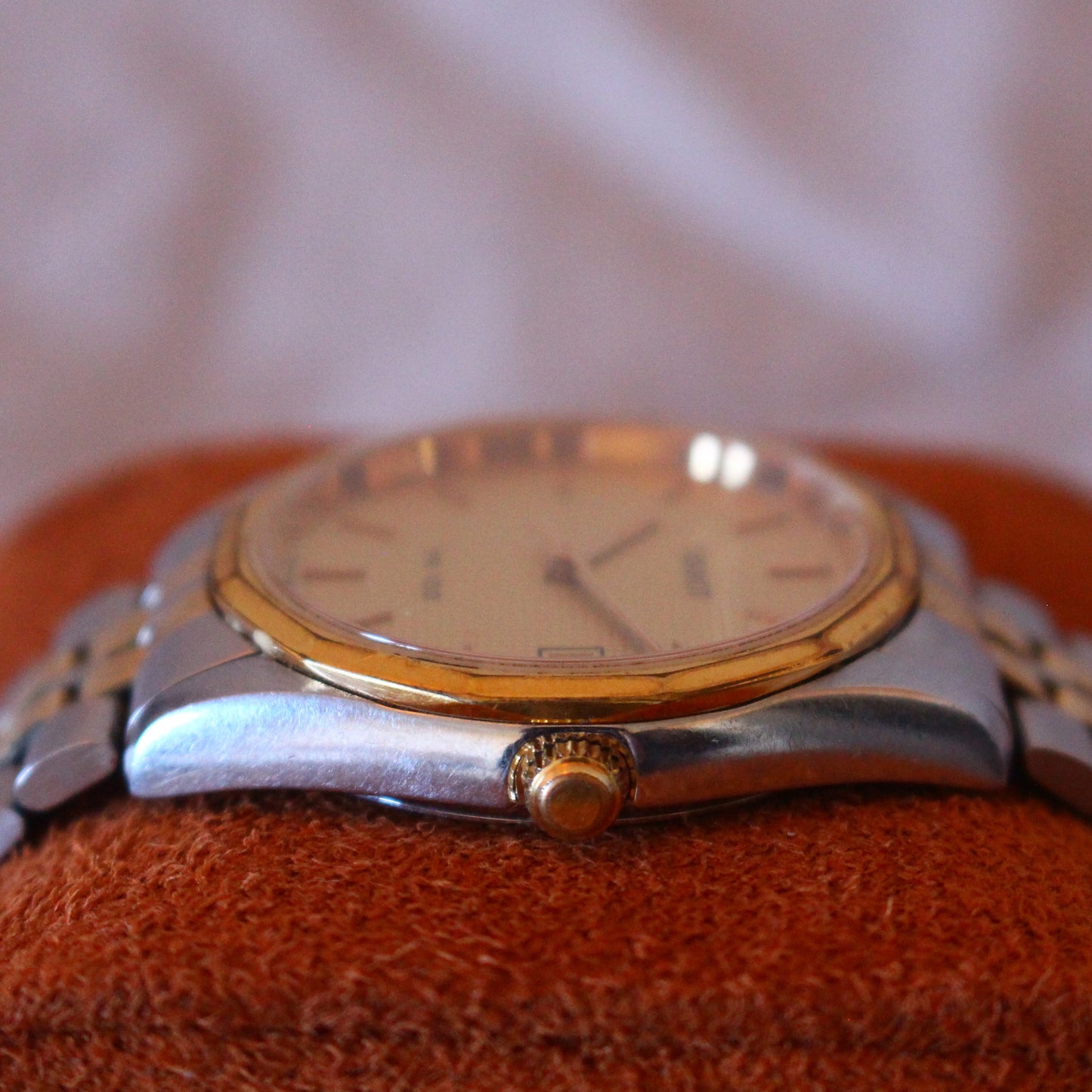 Tissot PR 100 Womens Two Tone Watch Waffle Dial Sapphire Crystal - 90s
