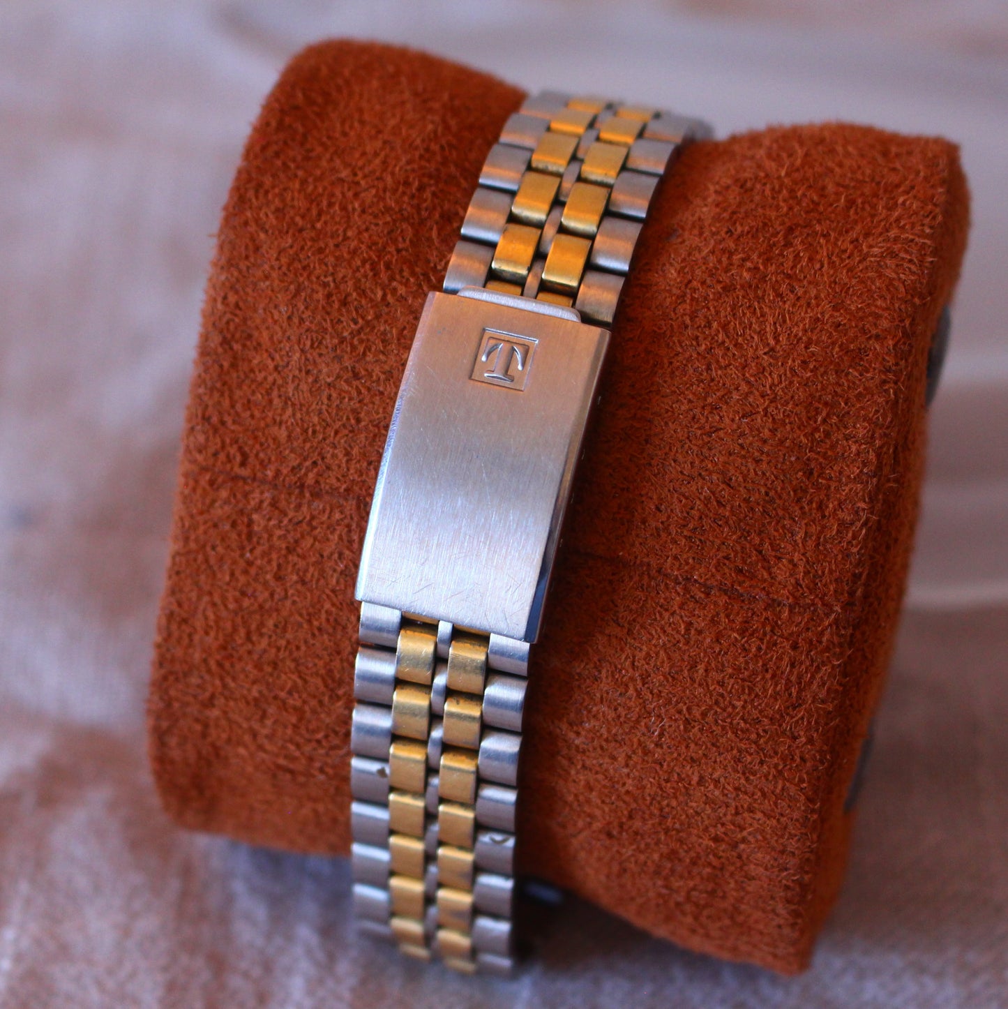 Tissot PR 100 Womens Two Tone Watch Waffle Dial Sapphire Crystal - 90s