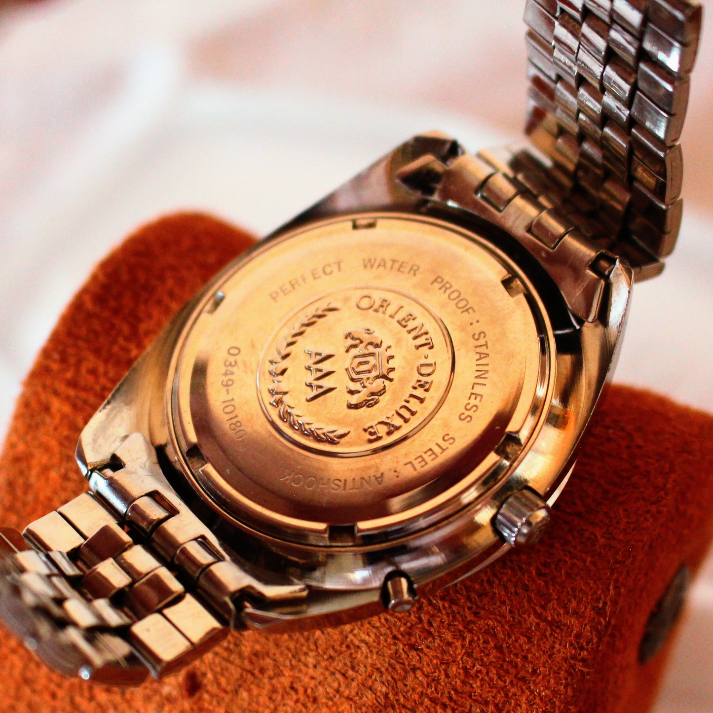 Vintage Jumbo Orient AAA Deluxe Swimmer Automatic Double Cyclops Watch - c.1970