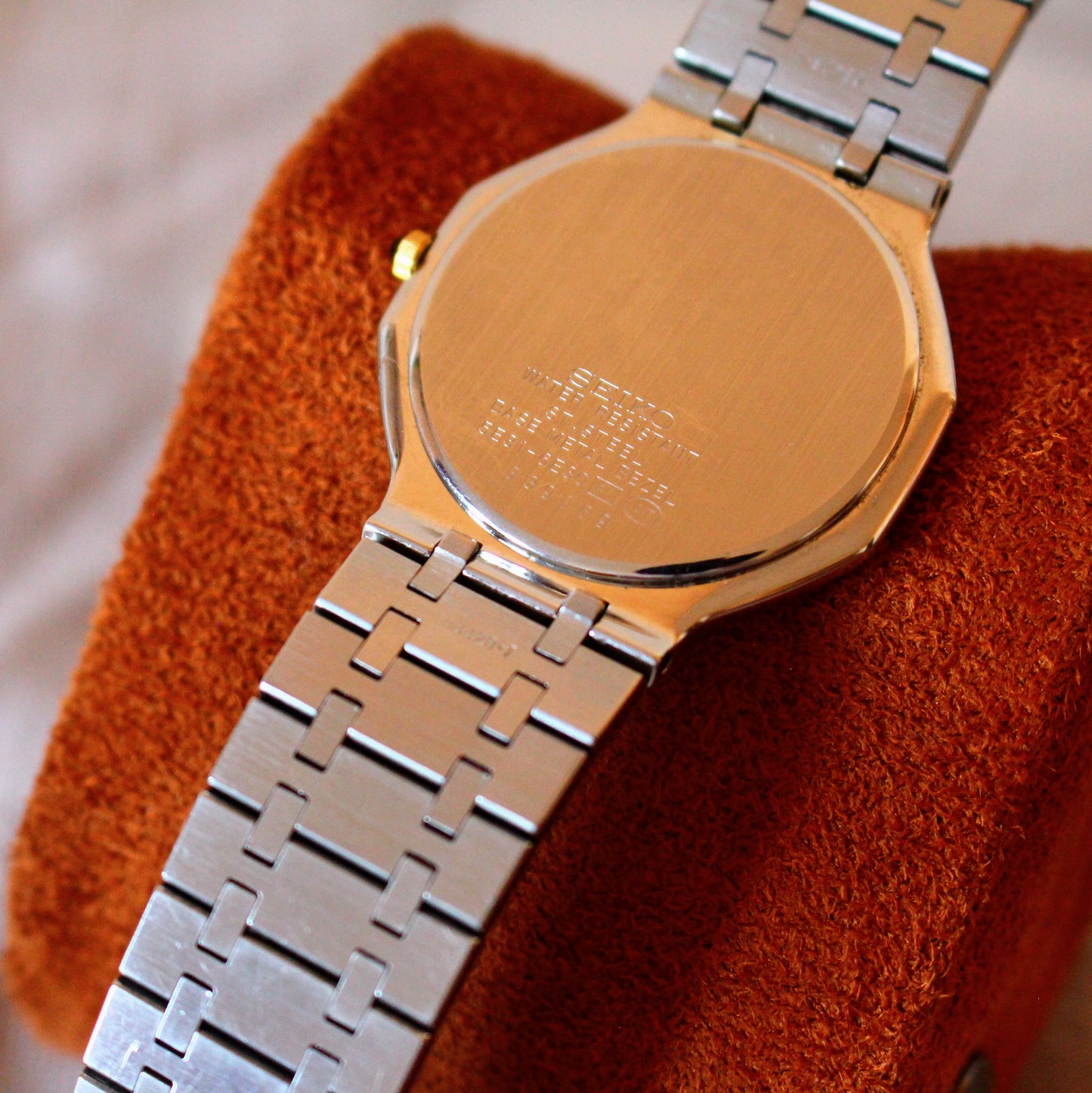 Superb Seiko Dolce Two Tone Quartz Dress Watch Textured Dial - 1993 - 5E31-6E30