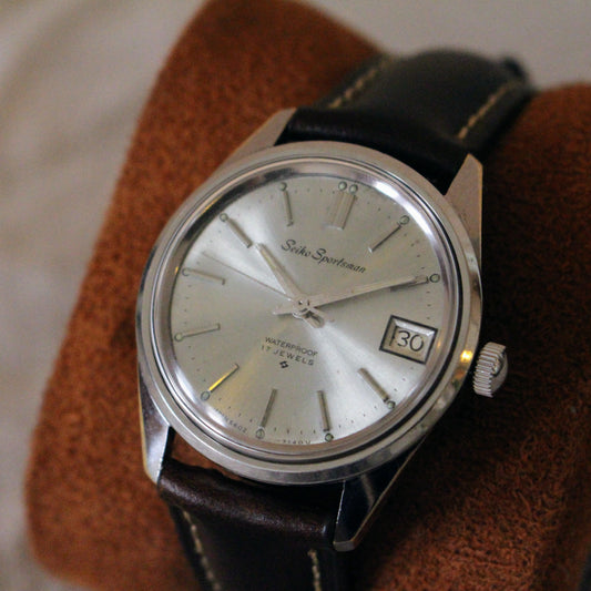 Vintage Seiko Sportsman Silver Dial Manual Wind Dress Watch - 1967 - 6602-7030