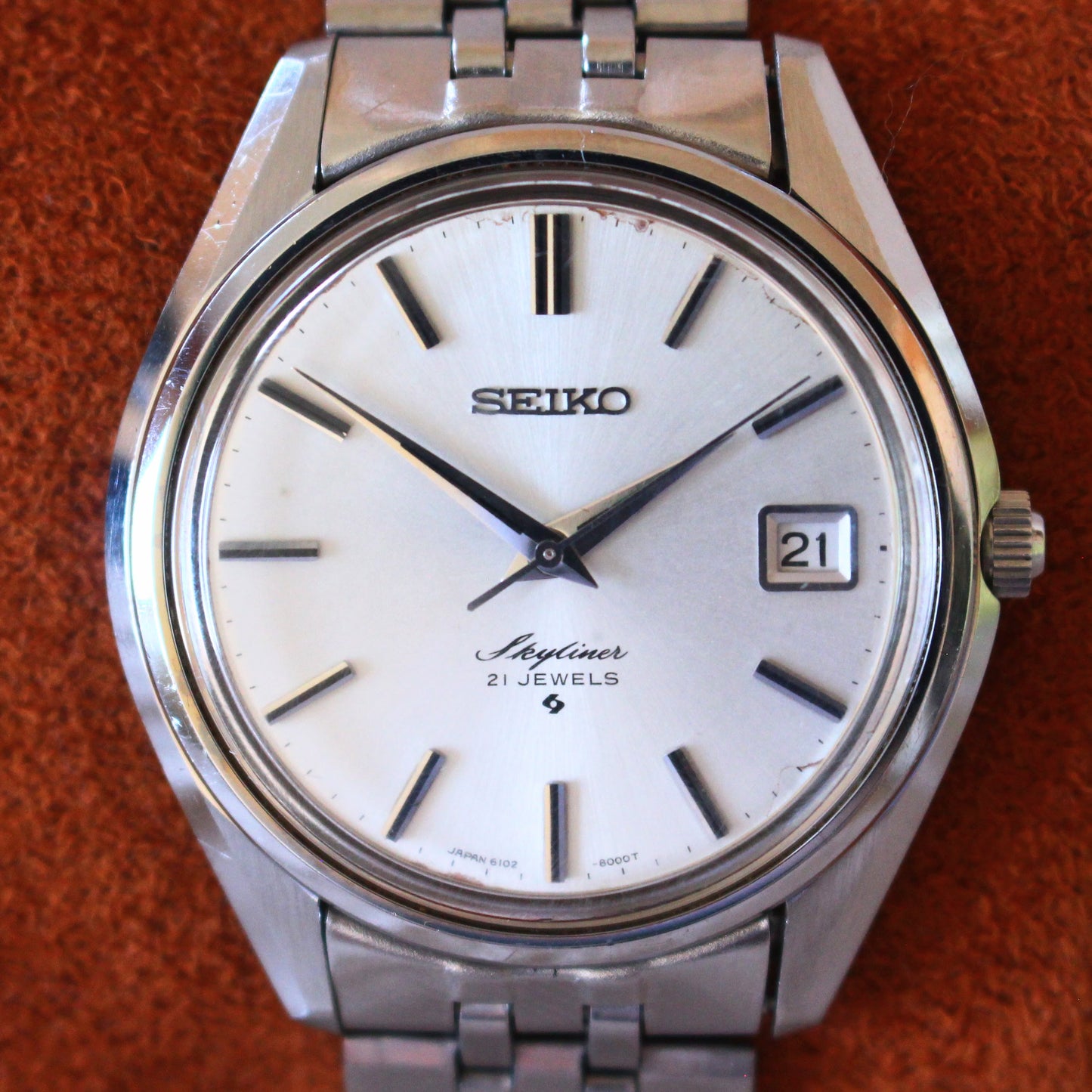 Vintage Seiko Skyliner 1970 Manual Wind Mens Watch - 6102-8000 - Great Cond
