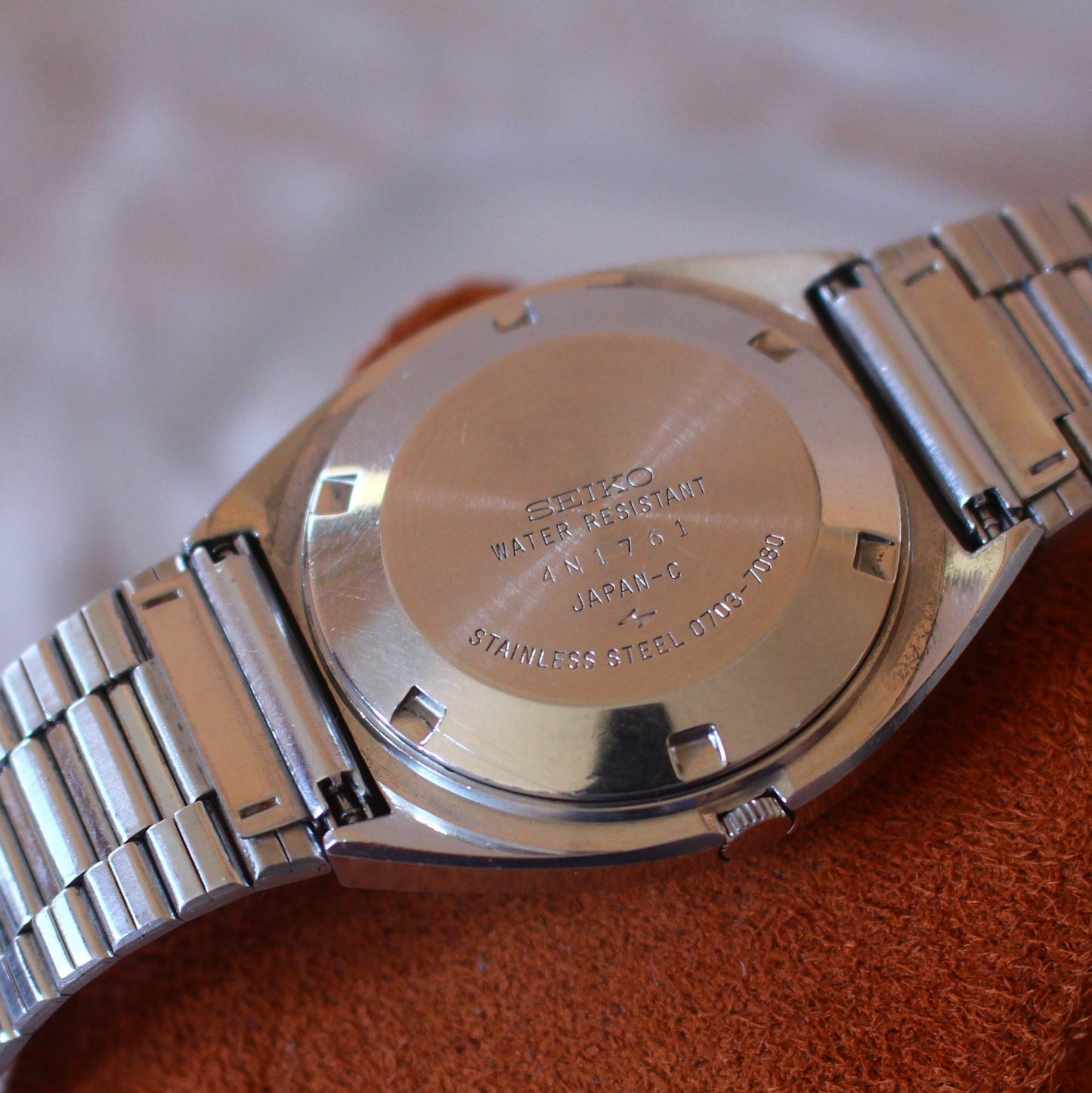Vintage 70s Seiko Elnix JDM Blue Dial Faceted Crystal Watch - 1974 - 0703-7080
