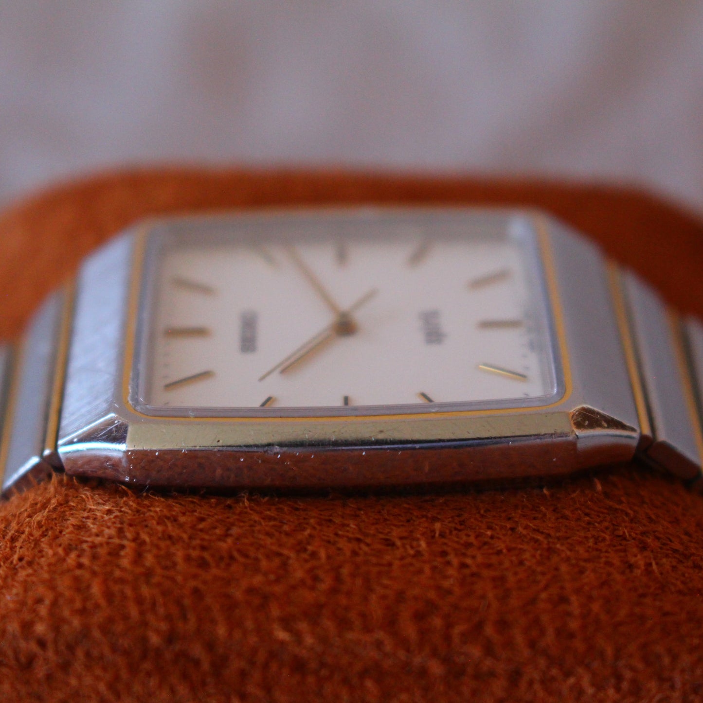 Vintage 90s Seiko Spirit JDM Tank Mens Dress Watch Two Tone - 1990 - 5E31-5A70