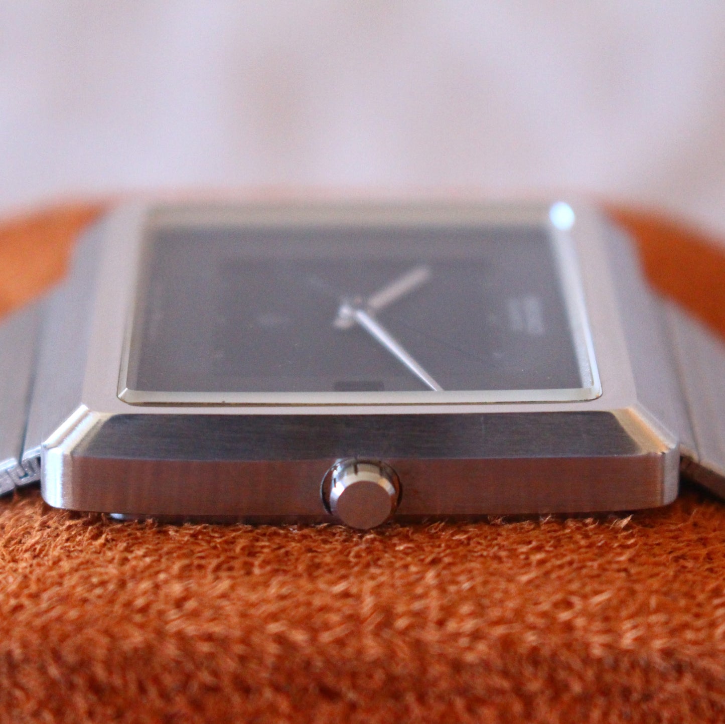Vintage Seiko Square Black Dial Watch Original Band - 1988 - 7832-5050