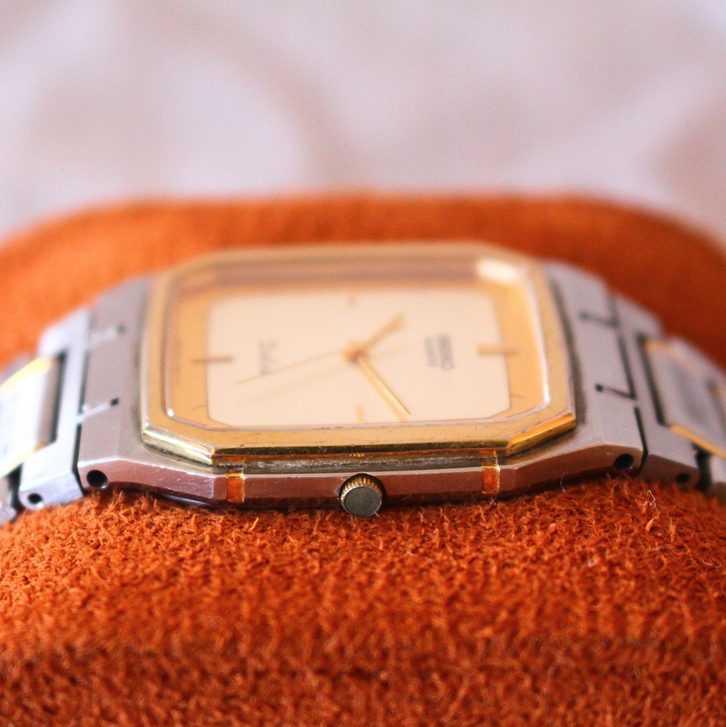 Seiko Dolce Ultra Thin Two Tone Retro Tank Dress Watch - 1992 - 9521-5020