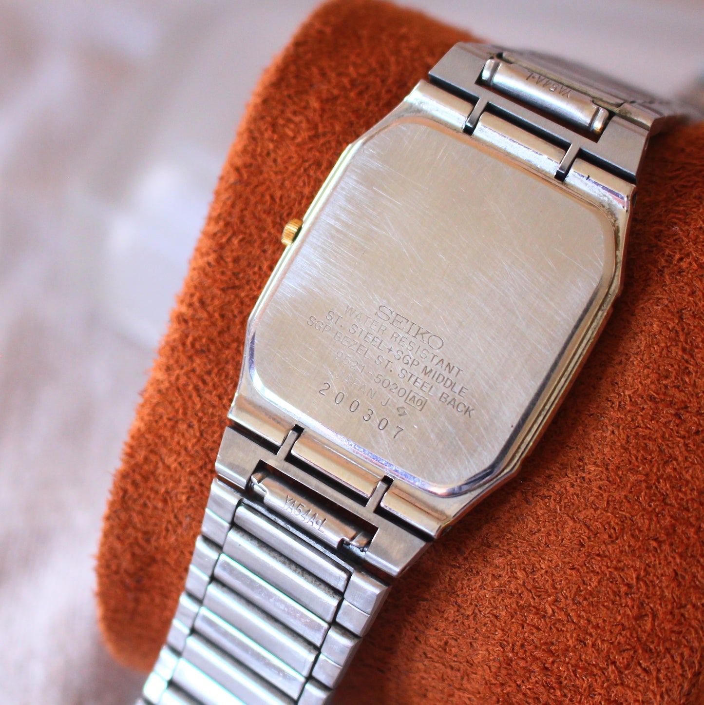 Seiko Dolce Ultra Thin Two Tone Retro Tank Dress Watch - 1992 - 9521-5020