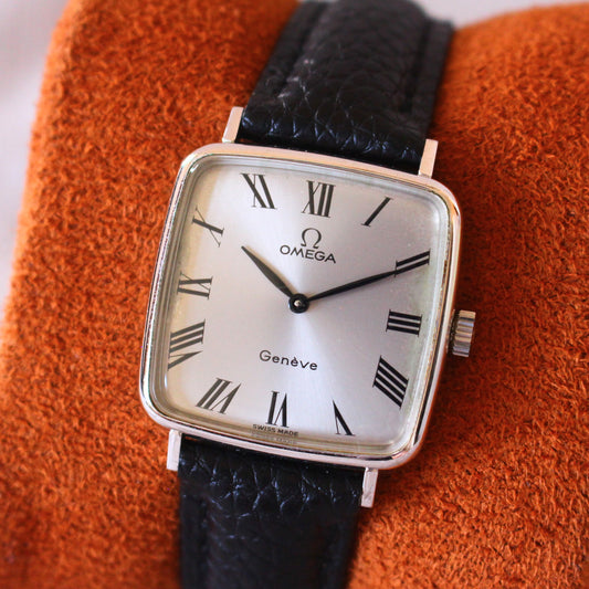 Vintage Omega Geneve Manual Wind Tank Square Dress Mens Watch - 60s - 511.415