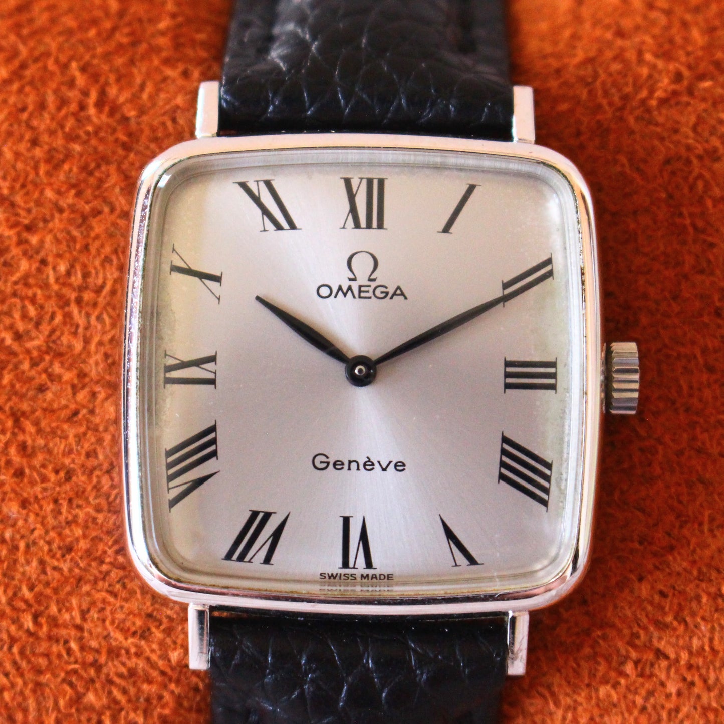 Vintage Omega Geneve Manual Wind Tank Square Dress Mens Watch - 60s - 511.415