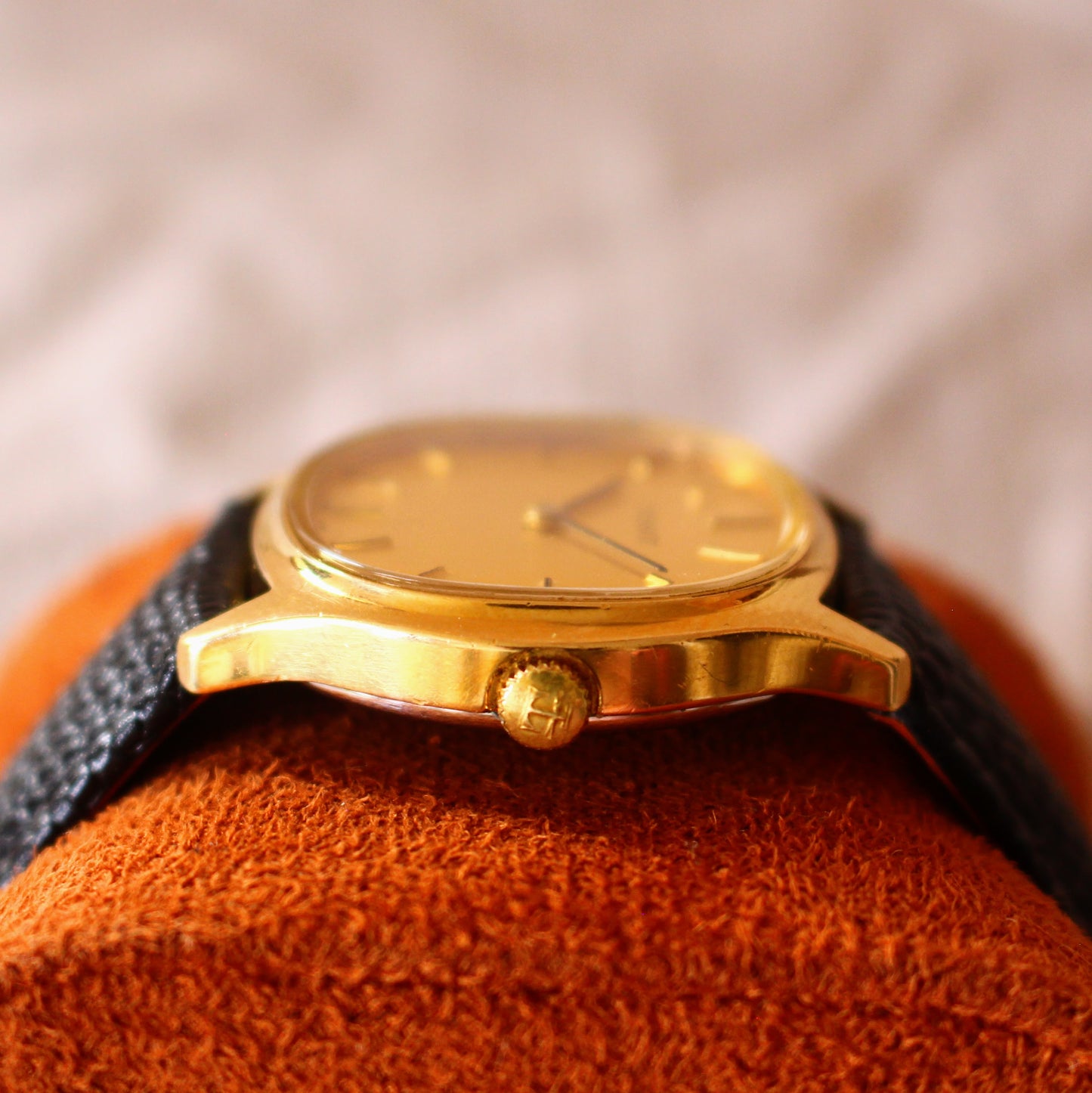 Vintage Tissot Swiss Made Manual Wind Dress Watch Brushed Gold Dial - 70s