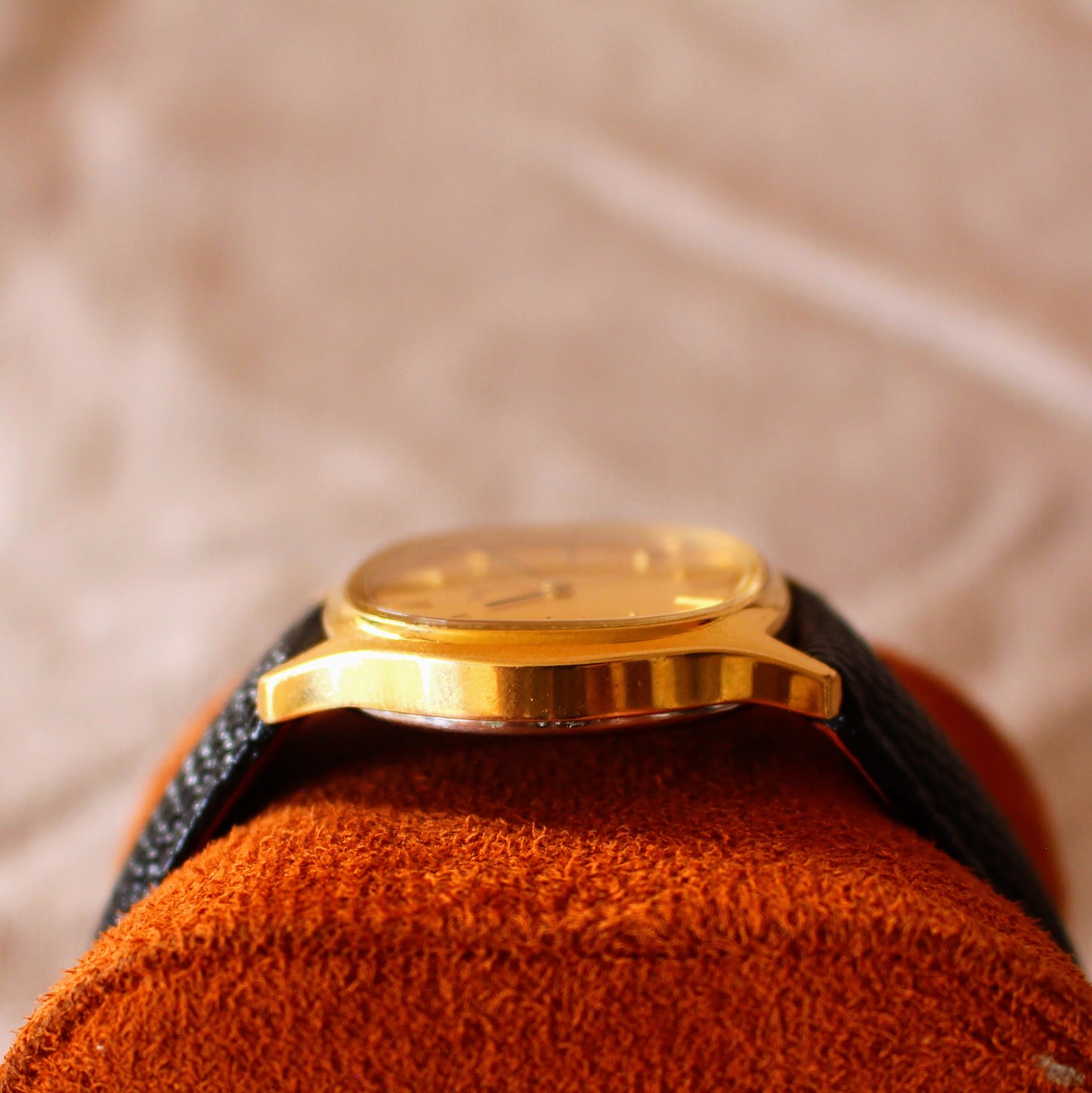 Vintage Tissot Swiss Made Manual Wind Dress Watch Brushed Gold Dial - 70s